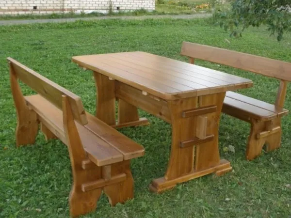 Комплект мебели для дачи. Садовый набор из дерева. Дачная мебель.  3