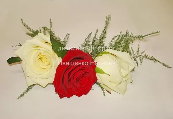 Заколки из живых цветов 3