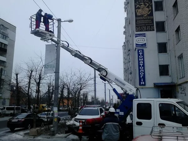 Замена ламп на электростолбах 2