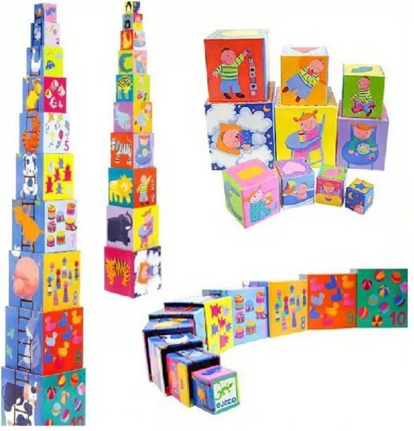 DJECO Развивающая пирамидка Забавные кубики