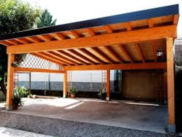 Деревянные навесы для авто. Автонавес. 4