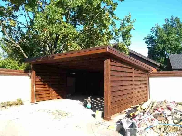 Деревянные навесы для авто. Автонавес. 5