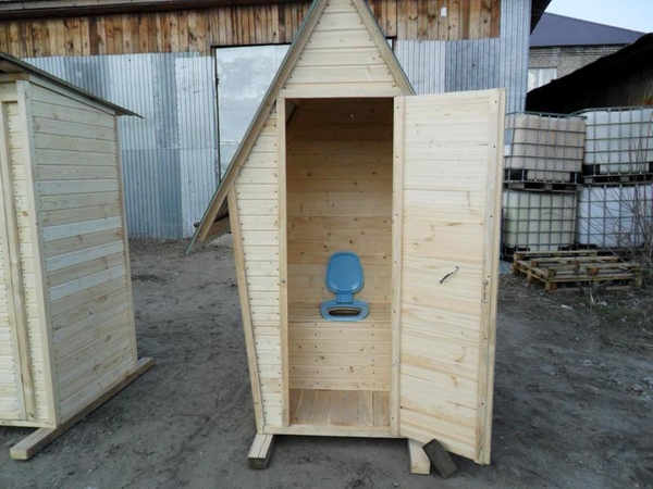 Деревянный туалет. Летняя душевая кабина. Душ+туалет на дачу. 2