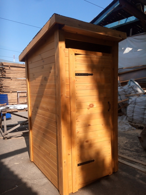 Деревянный туалет. Летняя душевая кабина. Душ+туалет на дачу. 5