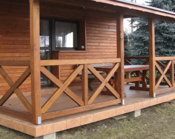 Веранда из дерева. Терраса из дерева. Пристройка к дому. 3