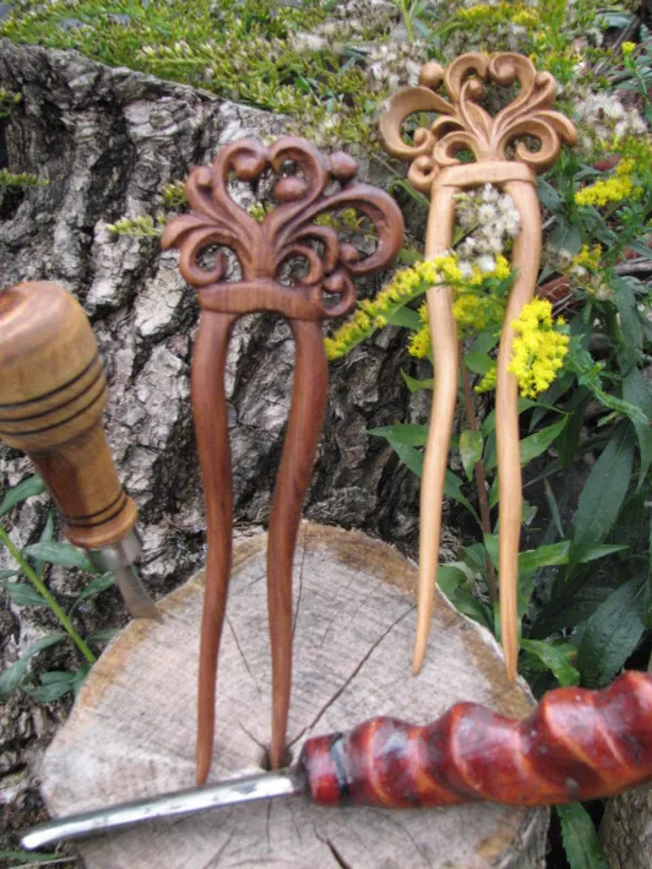 Заколка деревянная 