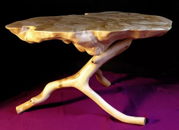 Журнальный столик из капа и корня дерева разработаем под заказ. 2