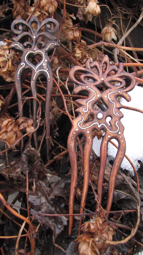 Заколка деревянная