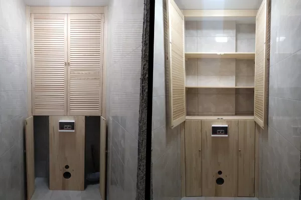 Сантехнический шкаф в туалете 10