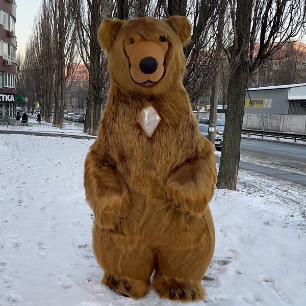 Коричневий костюм ведмедя надувний 3