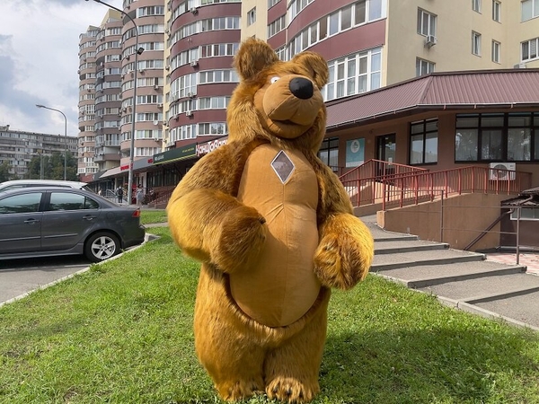 Коричневий костюм ведмедя надувний 4