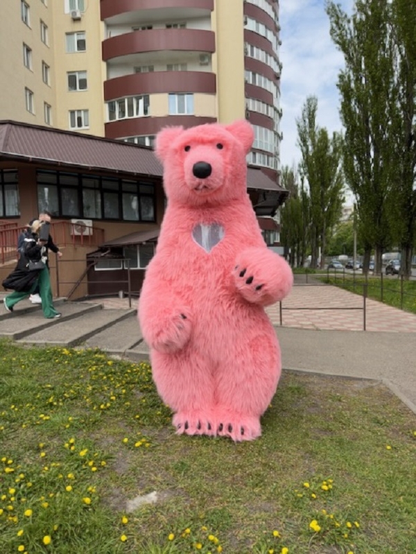 Костюм медведя розовый 3