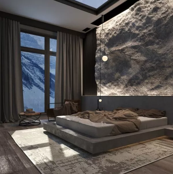 Скала в интерьере,  формирование водопадов,  отделка каминов 4