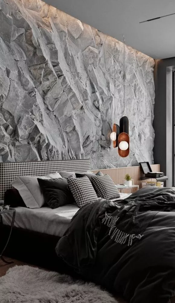 Скала в интерьере,  формирование водопадов,  отделка каминов 6