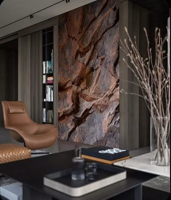 Скала в интерьере,  формирование водопадов,  отделка каминов 7