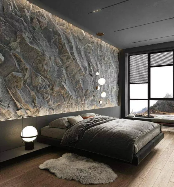 Скала в интерьере,  формирование водопадов,  отделка каминов 9