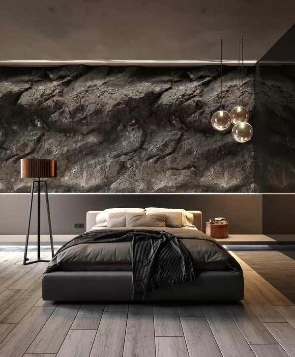 Скала в интерьере,  формирование водопадов,  отделка каминов