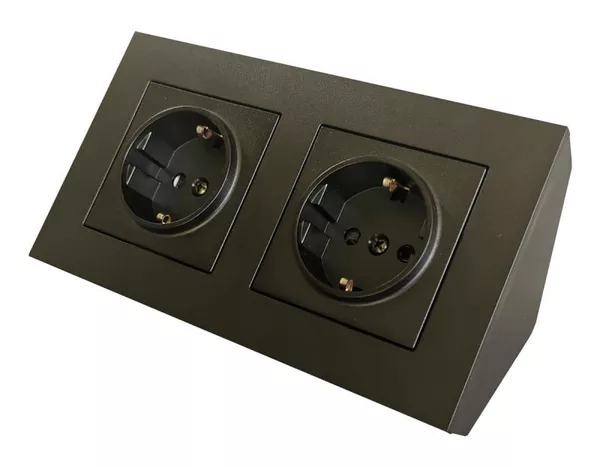 Кутова накладна розетка Simon 55 CornerBox 2x220 2