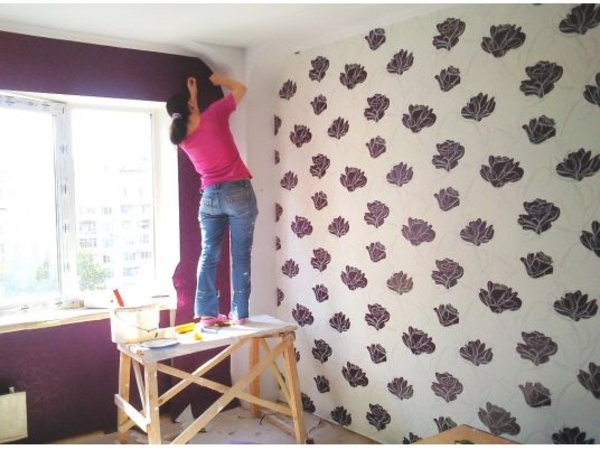 Поклейка обоев шпалер Киев Ремонт квартир