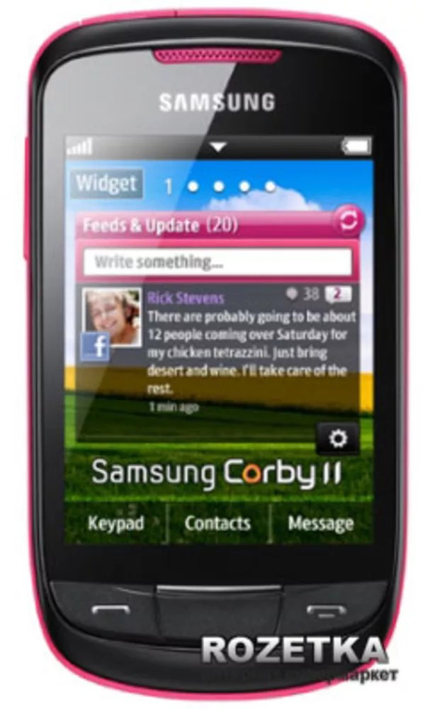 продам новый телефон Samsung S3850 Corby II Pink Black  на гарантии