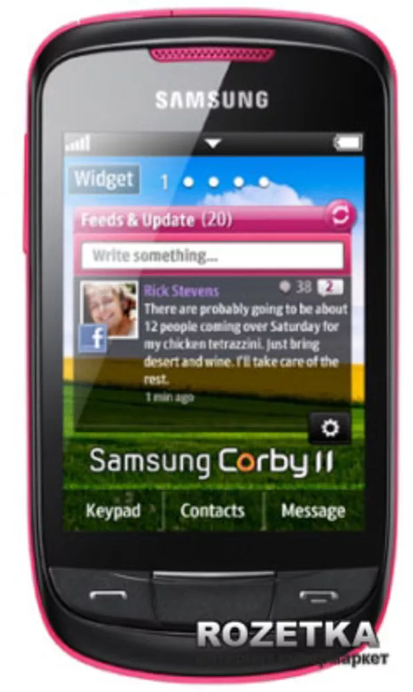 продам новый телефон Samsung S3850 Corby II Pink Black на гарантии