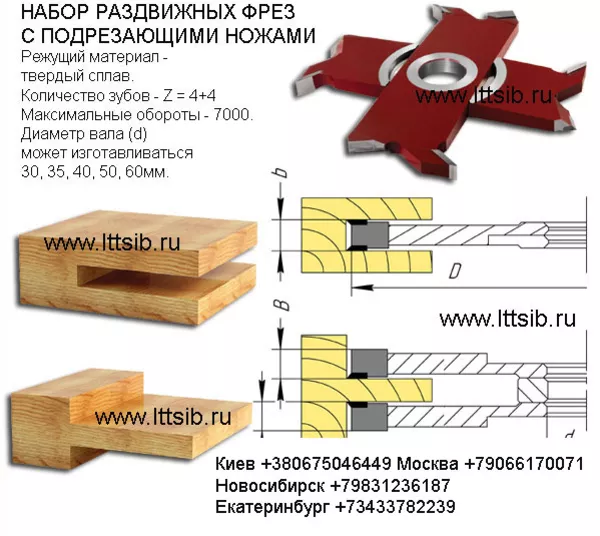 BLOCK-HOUSE,  со сменными ножами,  фрезы с вставными резцами из стали дл