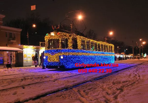 Светодиодные гирлянды, новогоднее оформление, наружные гирлянды 4