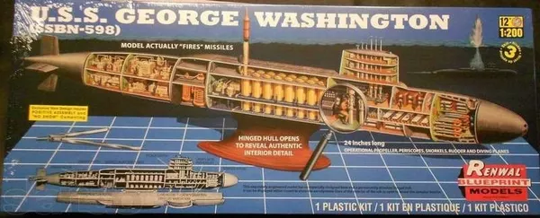 Модель подводной лодки с интерьером USS GEORGE WASHINGTON SSBN-598