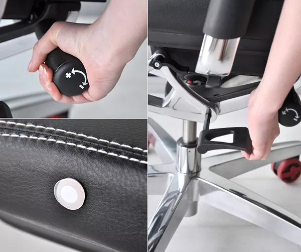 Ортопедическое офисное кресло из кожи Wagner 5