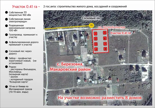 Земельный участок 41 сотка в с. Березовка,  Киевская область