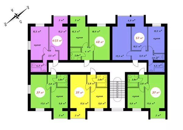 Продам двухкомнатную квартиру 59, 1 м2 с документами! 4