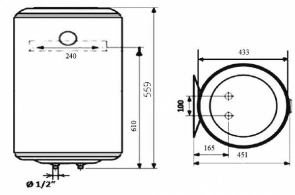 Практичный электрический бойлер Atlantic ROUND 50 VMR недорого 3