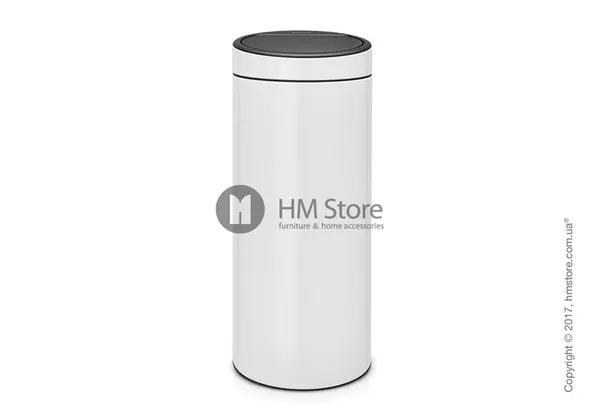 Минималистическое ведро для мусора Brabantia Touch Bin New 30 л,  White