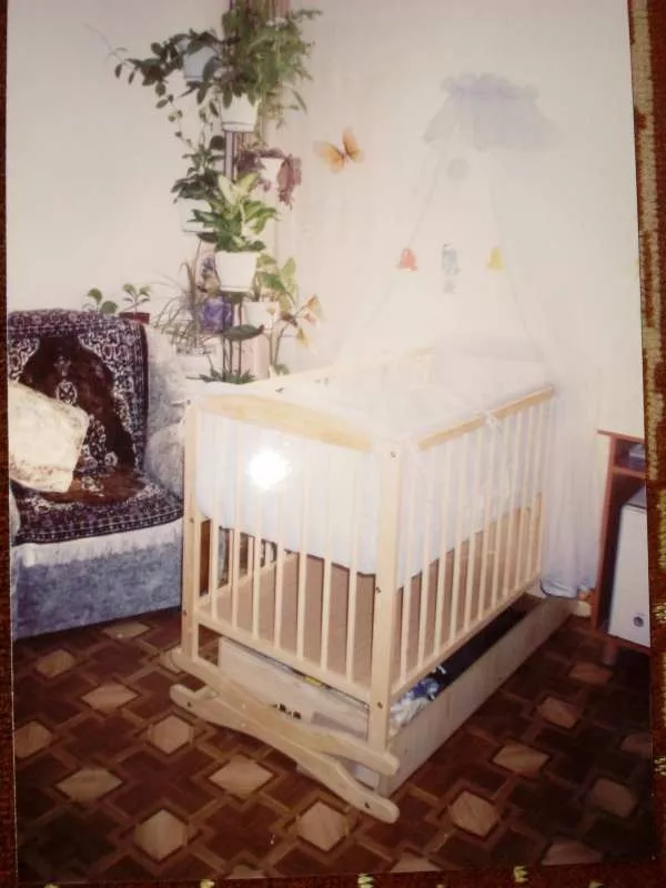 Кровать детская деревянная брэнд Польша с матрасом и полным набором.