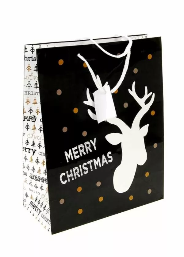 M7-330027, Декоративный подарочный пакет, черный-разноцветный