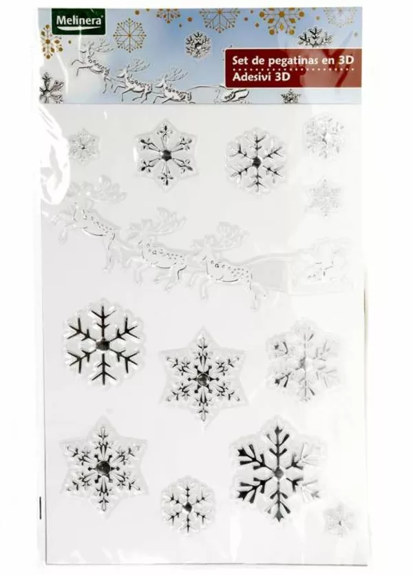 M19-570007, Новогодний набор наклеек 3D